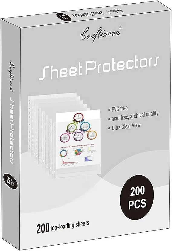 Craftinova 400 Pack Plastic Sheet Protectors