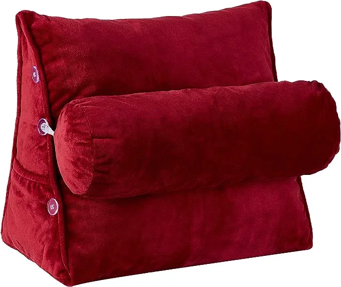 Cheer Collection Wedge Pillow with Detachable Bolster (Maroon)