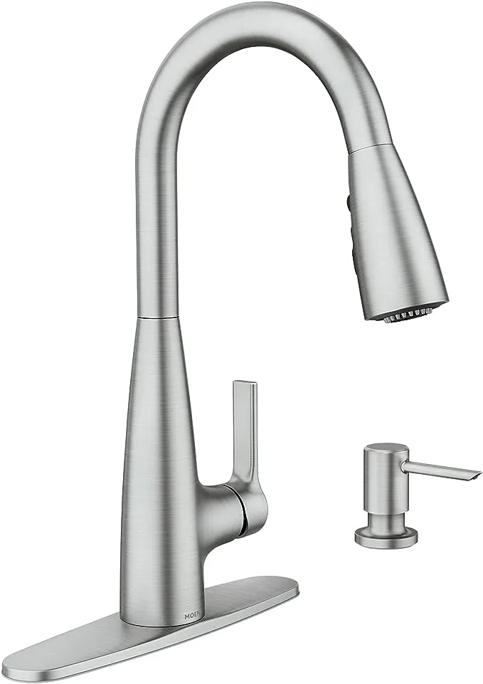 Moen Haelyn Single-Handle Pull-Down Sprayer Kitchen Faucet with ColorCue Temperature Indicator in Spot Resist Stainless