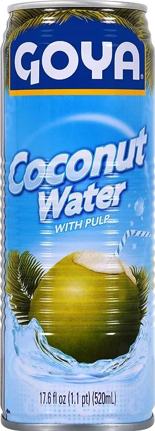 Goya Foods Coconut Water With Pulp, Real Coconut Pieces, 17.6 Fl Oz, Pack of 24, (33939)