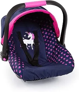 Bayer Design Baby Doll Deluxe Car Seat with Canopy- Blue and Pink