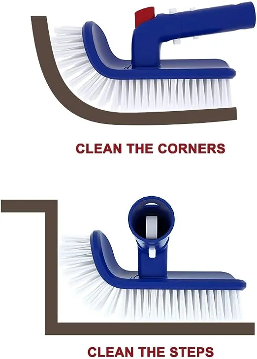 Scrub Brush For Scrubbing Bathroom Floor Pool Corner Brush 180º Rotation Handle Swimming Pool Brushes For Home Brush For Shower Cleaning Pool Corner Brush Head