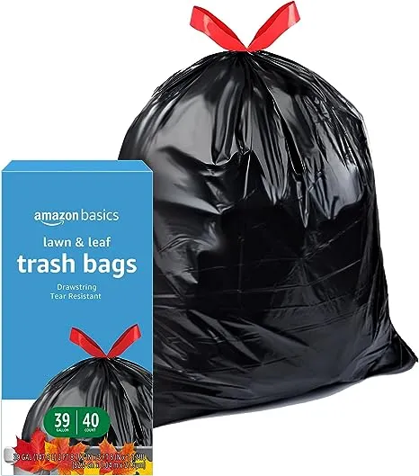 Amazon Basics Lawn & Leaf Drawstring Trash Bags