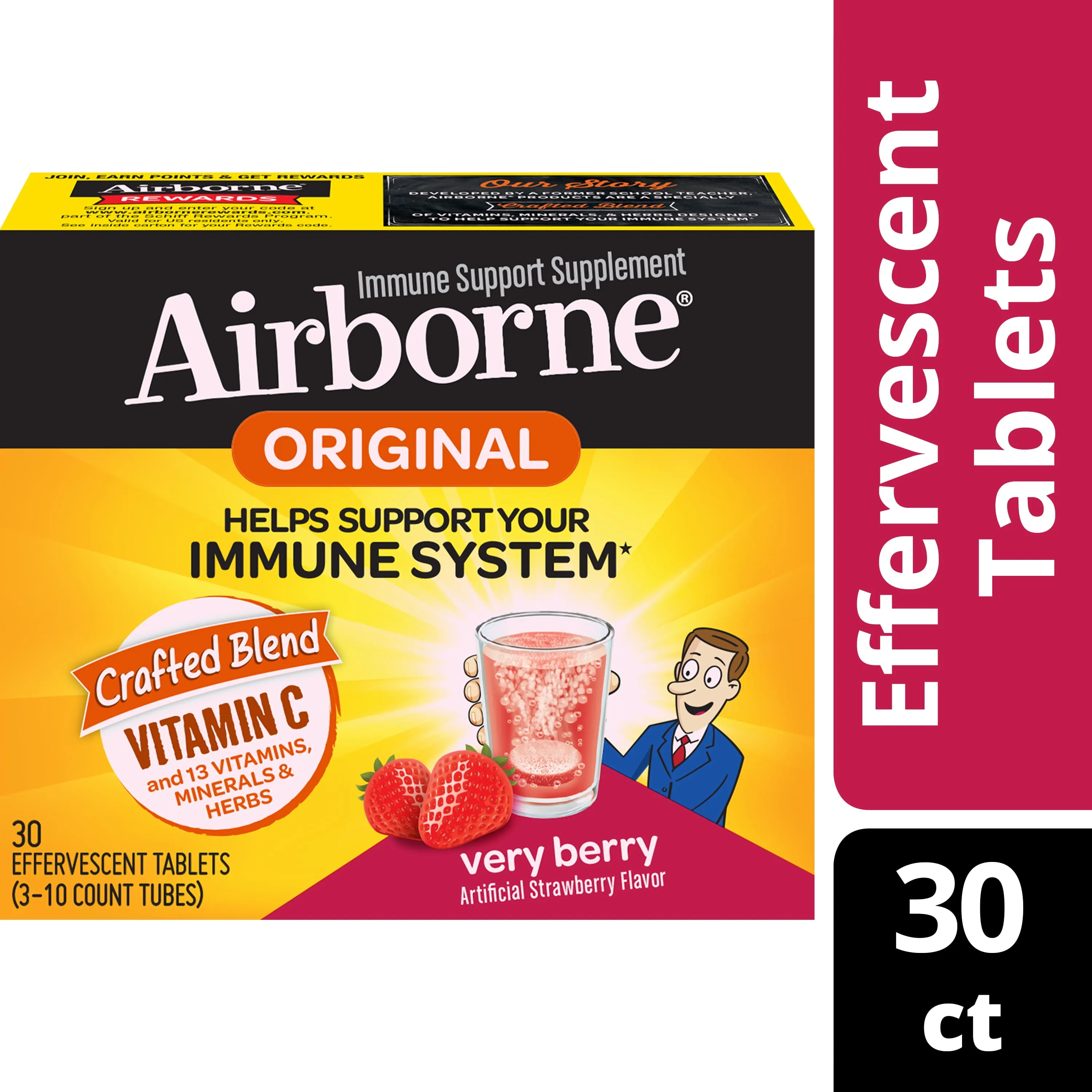 Airborne Immune Support, Very Berry, Original, Effervescent Tablets