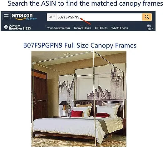 Mengersi Black Elegant 4 Corners Post Canopy Bed Curtains Mosquito Net Bed Drapes Full Size
