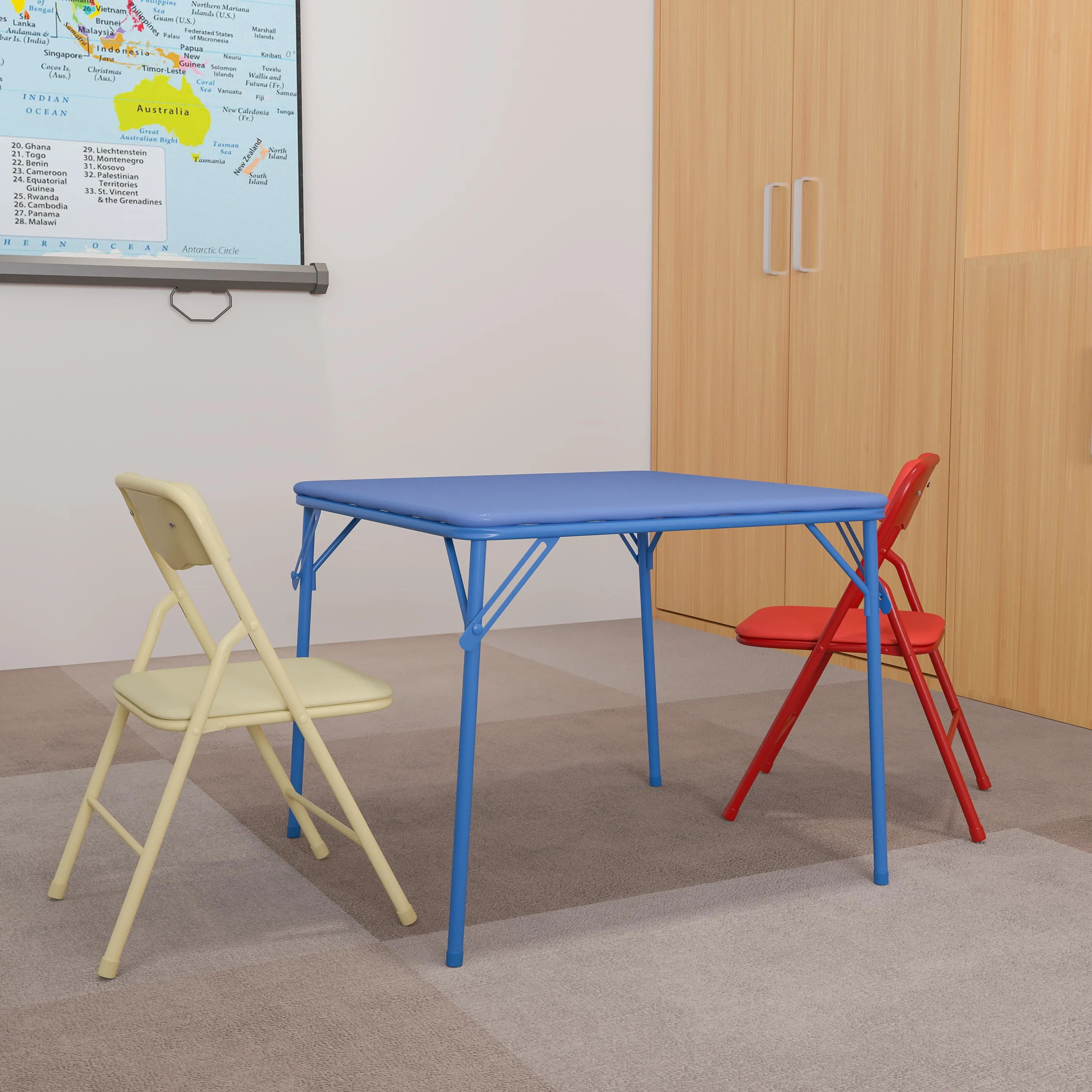 Flash Furniture Kids Colorful 3 Pieces Folding Table and Chair Set