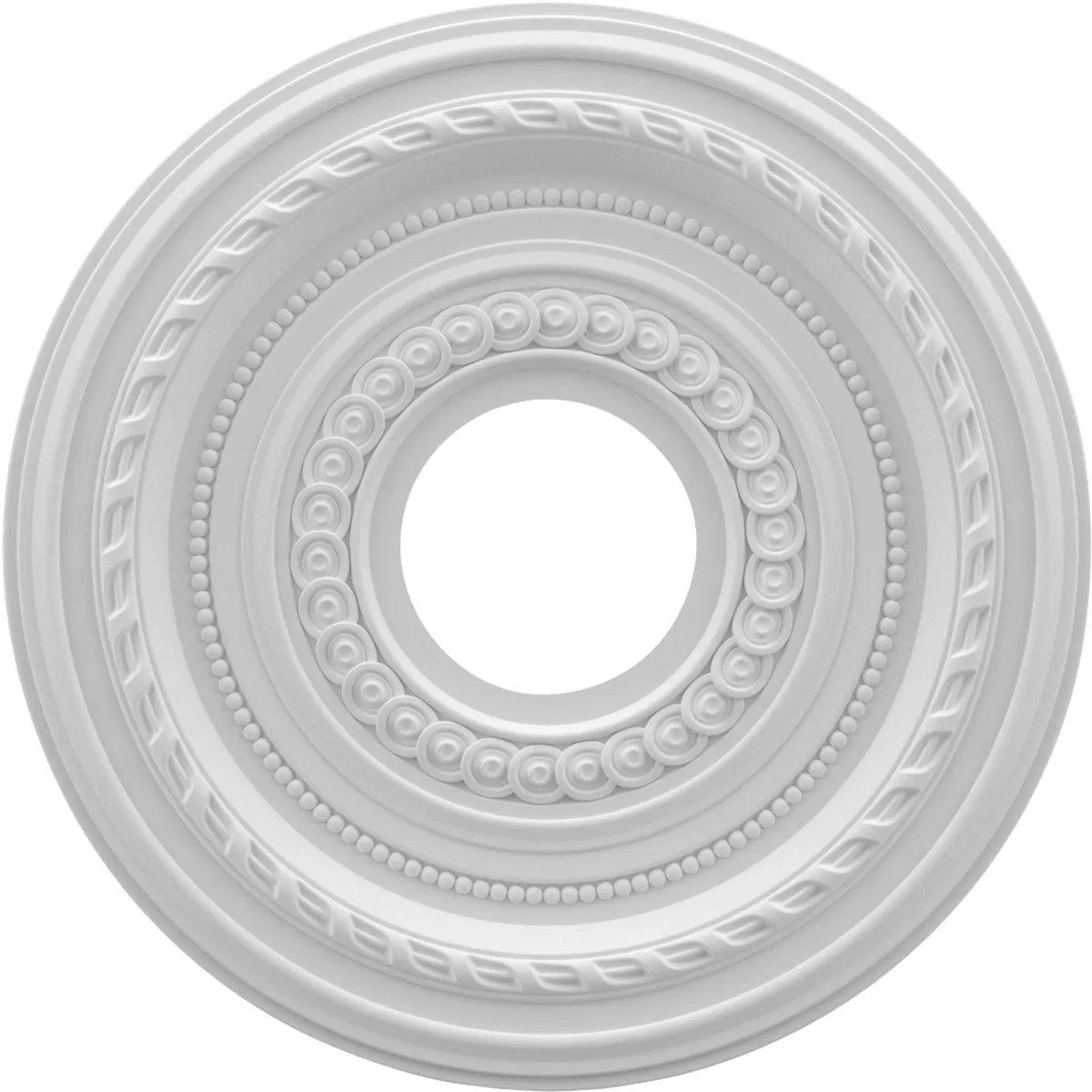 Ekena Millwork 13"OD x 3 1/2"ID x 3/4"P Cole Thermoformed PVC Ceiling Medallion (Fits Canopies CMP13CO