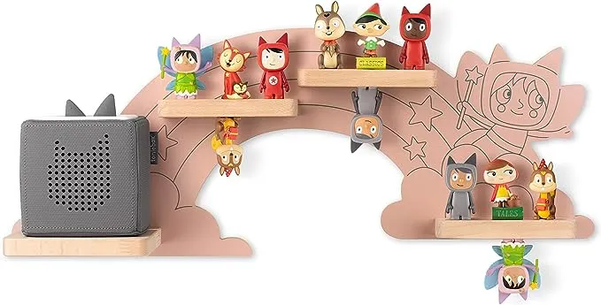 Tonies Magnetic Wall Shelf for Toniebox, Charging Station, and 20 Characters - Cloud