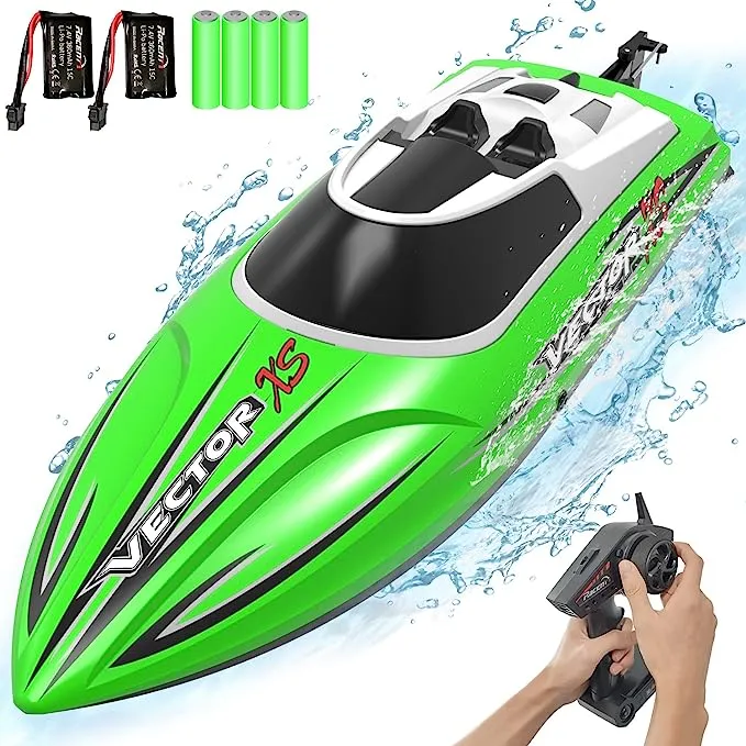 VOLANTEXRC RC Boat 20MPH Fast RC Boat for Adults 2.4Ghz Remote Control Boat for Pools and Lake with 2 Rechargeable Batteries Toys Gifts for Boys Girls Black