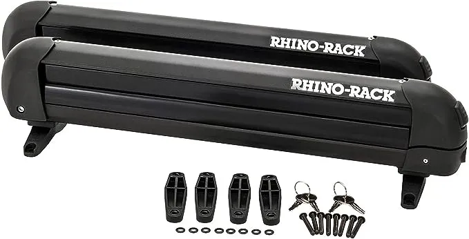 Rhino-Rack Universal Ski/Snowboard Carrier - Fits 4 Pairs of Skis or 2 Snowboards - Black