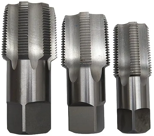 Drill America POUCSNPT3 3 Piece Carbon Steel NPT Pipe Tap Set, 1 inch,