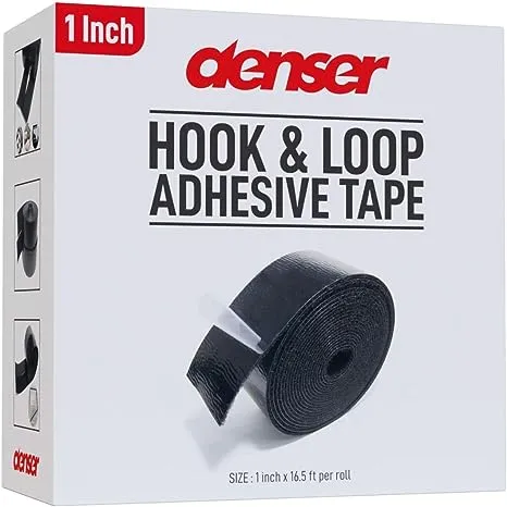 Denser 1 Inch Hook and Loop Tape Sticky Back - 5.5 Yards (16.5 Feet) - Strips Adhesive Heavy Duty Black Roll (1 inch * 16.5 ft)