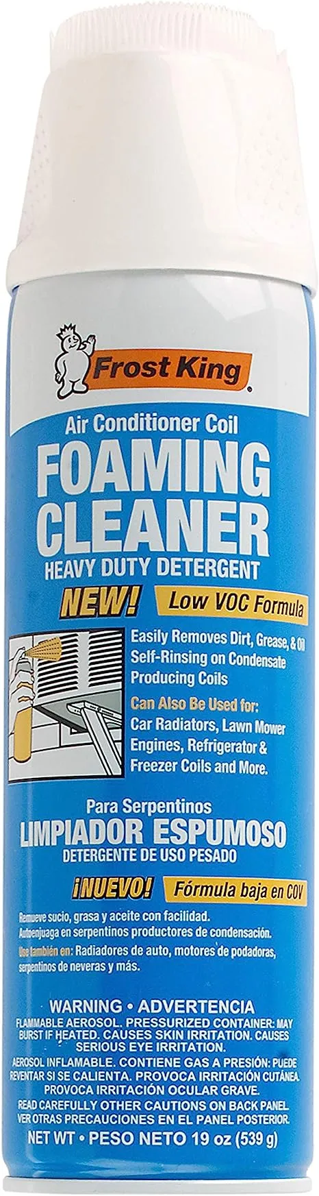 Frost King Air Conditioner Coil Foaming Cleaner Heavy Duty Detergent 19 Oz