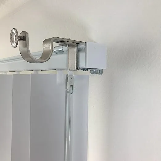 NONO Bracket - Outside Mounted Blinds Curtain Rod Bracket Attachment (Satin Nickel)
