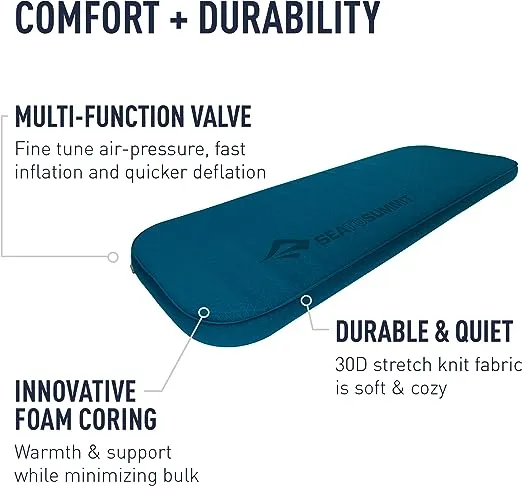 Sea to Summit Comfort Deluxe Self-Inflating Foam Camping Mattress, Regular (72 x 25 x 4 inches)