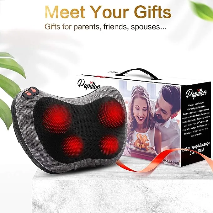 Papillon Back Massager with Heat,Shiatsu and Neck Gray