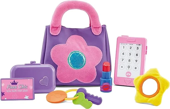 Kidoozie My First Purse - Pretend Play Purse with Wallet, Credit Card, Lipstick, Mirror, and More for Ages 2+. Kids Will Love Pretending to be Grown-ups!