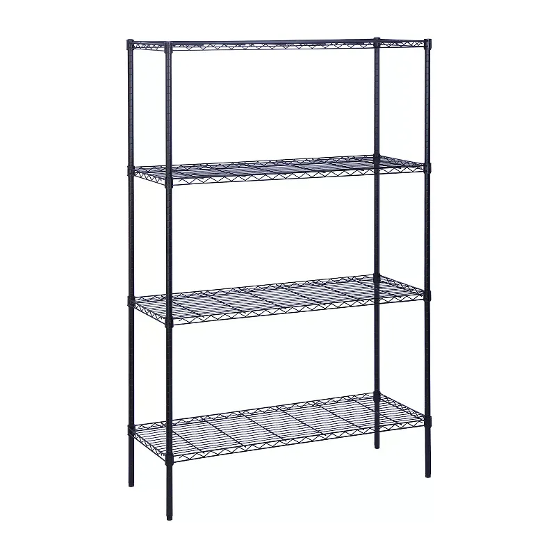 Honey-Can-Do 4-Tier Heavy Duty Adjustable Shelving Unit with 350-lb Weight Capacity Per Shelf, Black SHF-09688 Black