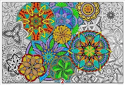 Mandala Madness Giant Wall Size Coloring Poster