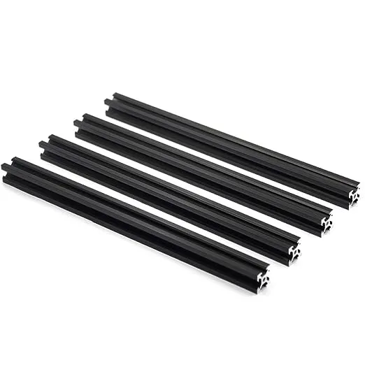 Iverntech 4pcs 2020 V Type Black European Standard Anodized Linear Rail Aluminum Profile Extrusion for DIY 3D Printer and CNC Machine