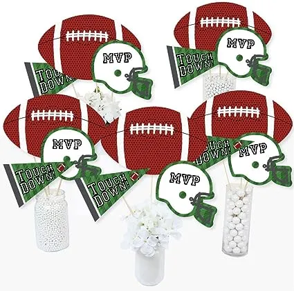 End Zone - Football - Baby Shower or Birthday Party Centerpiece Sticks - Table Toppers - Set of 15