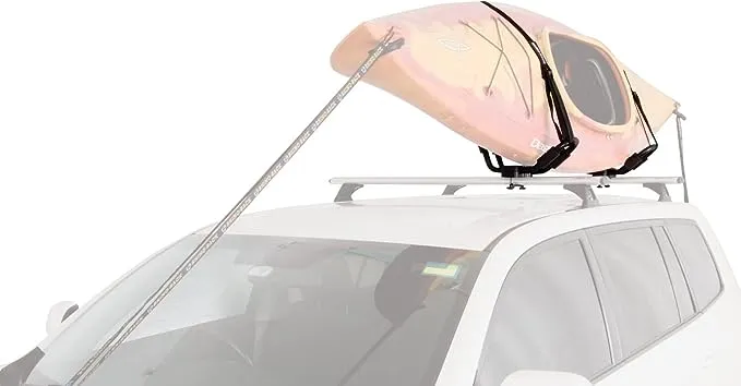 Rhino-Rack Kayak Roof Rack J-Style with Universal Mounting Brackets, Easy Use & Install, Heavy Duty; for All Vehicles: 4WD, Pickup Trucks, SUV's, Wagon's, Sedan's; Lightweight, Black (S510)