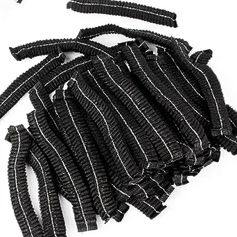 Yes!Fresh 100 Pieces Disposable 21 inch Non-Woven Bouffant Clip Caps Mob Mop caps hairnets Head Cover (Black)