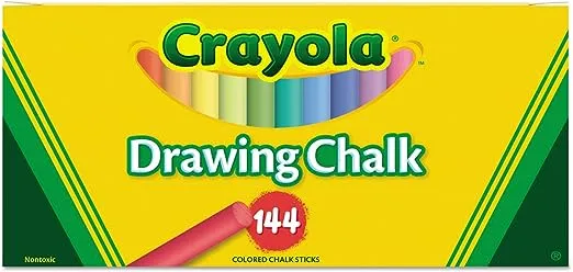 Crayola Colorful Drawing Chalk - 144 Colored Chalk Sticks