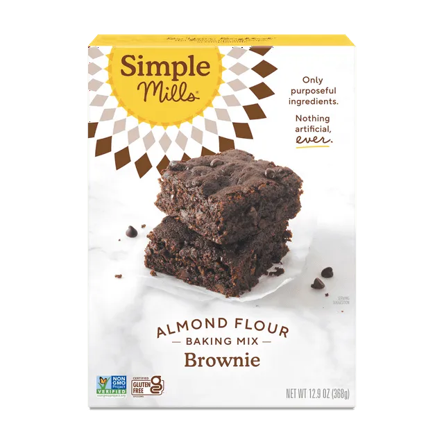 Simple Mills Almond Flour Brownie Mix, Gluten-Free Baking Mix, 12.9 oz