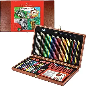 Faber-Castell Young Artist Essentials Gift Set - 64-Piece Premium Quality Art Set for Kids, Medium