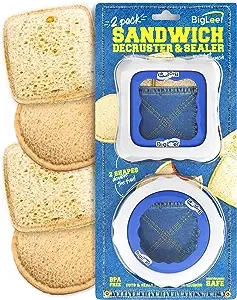 Uncrustables Sandwich Maker - PBJ Sandwich Cutter for Kids Lunch - Make & Freeze DIY Pocket Minis - Homemade Uncrustable Sandwich Cutter and Sealer - Crustless Bread Sandwich Sealer Decruster (2 Pack)