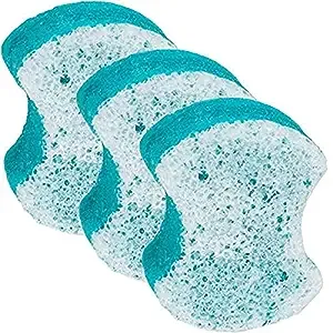 Spongables Pedi Scrub Foot Exfoliating 20+ Wash Sponge, Ocean Breeze, 3 Count