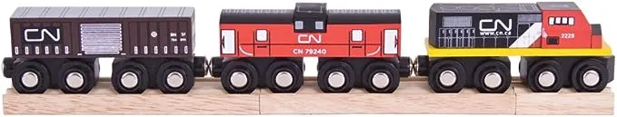 Bigjigs Rail CN Train - Other Major Wooden Rail Brands are Compatible