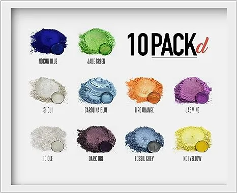 Eye Candy Pigments Variety Mica Pigment Powder Set D - Mica Powder Epoxy Resin Art - Woodworking - Cosmetic Grade Mica Powder - Bath Bombs - Pigment Powder Variety Pack - 50g - Non-Toxic - Skin Safe