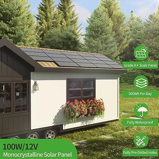 JJN 100 Watt Solar Panels 9BB 12 Volt Monocrystalline Solar Panel High Efficiency Solar Module PV Charge for RV Battery Boat Caravan and Other Off Grid System