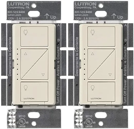 Lutron Caseta Smart Lighting Dimmer Switch for Wall and Ceiling Lights | PD-6WCL-WH | White (2-Pack) 