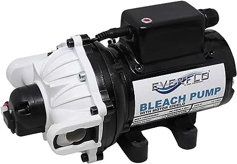 Everflo Soft Wash (Bleach) EFSW5500-BOX 12V Diaphragm Pump - 5.5GPM, 60 PSI Max, QA Ports, black (EFSW5500-BOX)