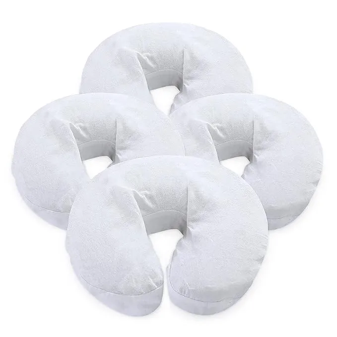 London Linens Pack of 10, Premium Extra Thick 100% Cotton Flannel Massage Tables Face Cradle Covers Cozies Fitted - Includes 10 pcs (White)