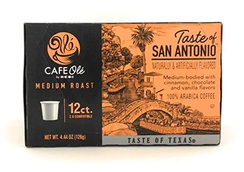 Cafe Ole Taste of Texas Gourmet Coffee K Cups Gift Assortment, 12ct. 36 Cups Houston Blend, Texas Pecan, Taste of San Antonio