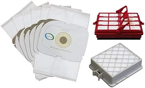 Casa Fresh Style P HEPA Vacuum Bag and Filter Bundle. Compatible with Aerus Lux Guardian Platinum Canister Vacuum Cleaner. 6 Cloth Bags, 1 Long Life HEPA After Filter, and 1 HEPA & Carbon Pre-Filter.