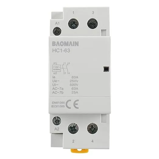 Baomain AC Contactor HC1-63 110V 63A 2 Pole Universal Circuit Control DIN Rail Mount