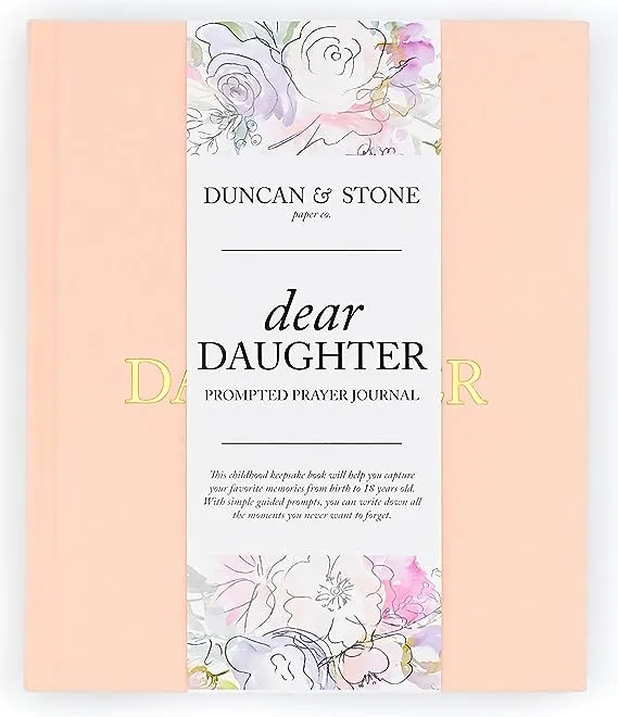 Mother Daughter Journal (Pink, 230 Pages) – Durable Dear Daughter Journal Keepsake – Linen Baby Journal Memory Book - Unique Gifts for Daughter