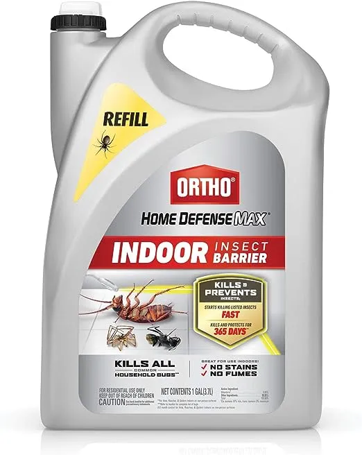Ortho Home Defense Max Indoor Insect Barrier: Refill, Starts Killing Ants, Roaches, Spiders, Fleas and Ticks Fast, Use for Indoor Pest Control, Long-Lasting Control, 1 gal.