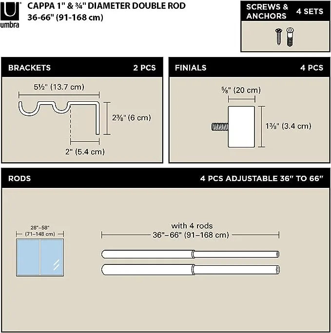 Umbra Cappa Double Curtain Rod