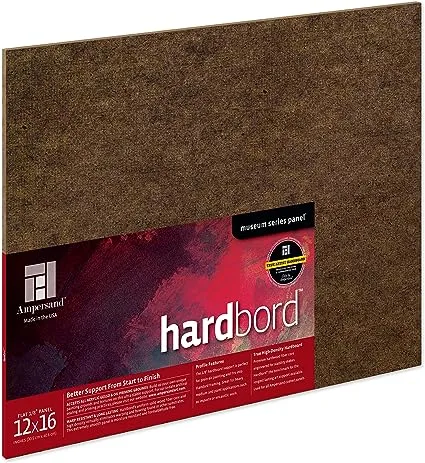 Ampersand Hardbord 1/8" Flat Panel 12x16"