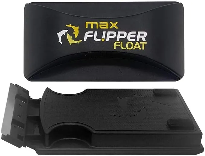 FL!PPER Flipper Cleaner Float - 2-in-1 Floating Magnetic Aquarium Glass Cleaner - Fish Tank Cleaner - Scrubber & Scraper Aquarium Cleaning Tools – Floating Fish Tank Cleaner, Max