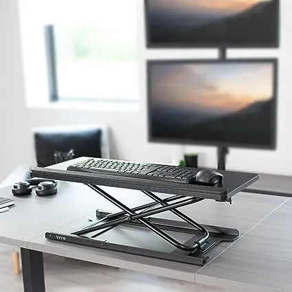 Vivo Desk-v000p Black Ergonomic Heavy-Duty Scissors Lift Keyboard and Mouse Riser 27"