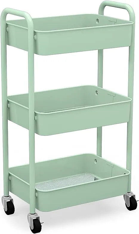 3-Tier Rolling Metal Storage Organizer | adamsbargainshop