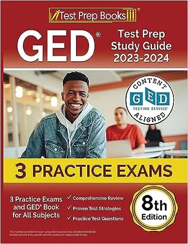 GED Test Prep Study Guide 2023-2024: 3 Practice Exams and GED Book for All Subjects 8th Edition - Rueda, Joshua (Paperback)