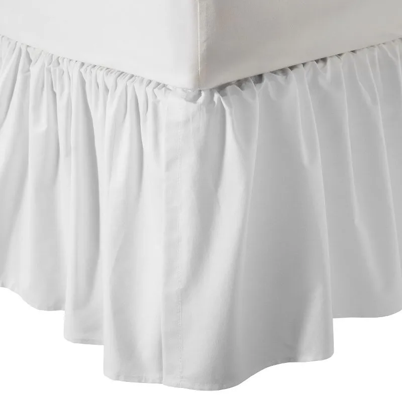 American Baby Company 100% Natural Cotton Percale Ruffled Crib Skirt, White, 52"L x 28"W + 13.5"